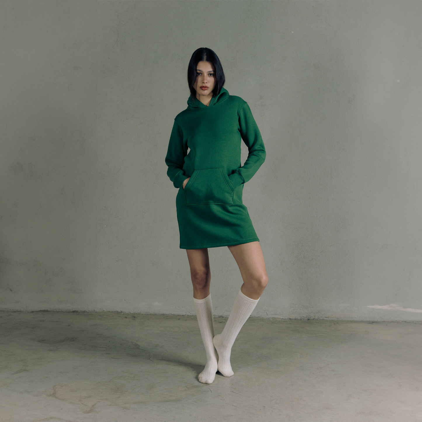 Green Hoodie Dress